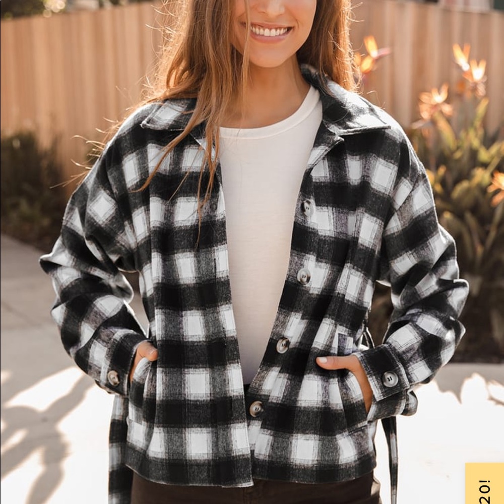 Black and white plaid jacket
